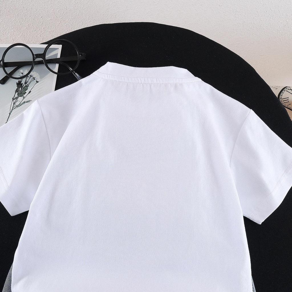 Boys' 2026 Trendy Summer Letter Patch Two-Piece Outfit