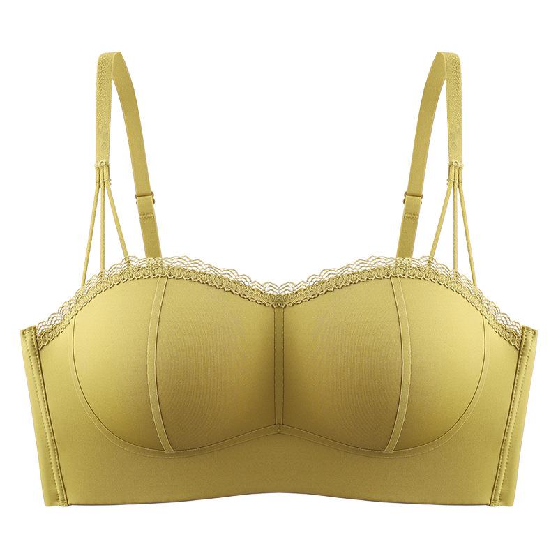 Sexy Bra Women's Strapless Underwear Gathering Bra Invisible and Seamless Bra Push Up Bra