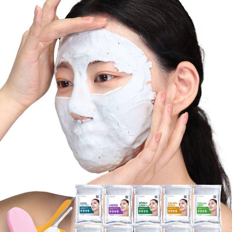 

Премиальная моделирующая маска 1 кг + Набор инструментов + Очищающая губка Домашний эстетический набор из 5 предметов (Выберите 1 из 10) Spirulina Modeling Pack