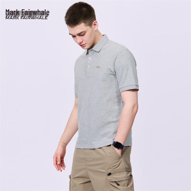 Mark Fairwhale Men s Pure Cotton Embroidered Color-block Polo Shirt 165/S