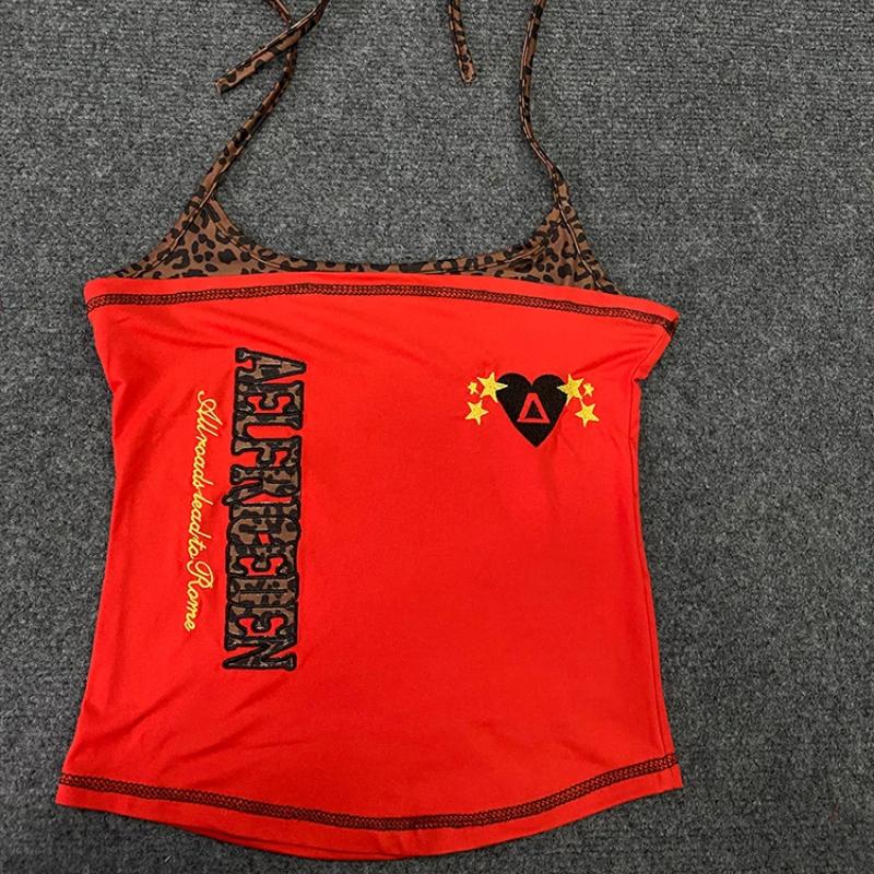 Sommerlicher Buchstabendruck Sexy Street Trägertop Y2K Kleidung