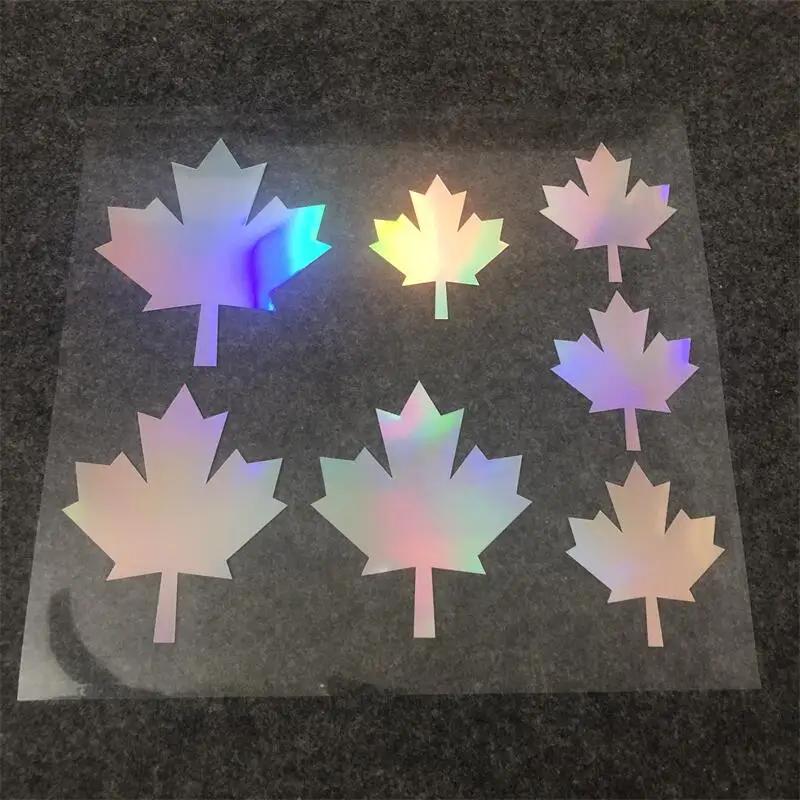 Maple Leaf Reflective Car Stickers, Self-Adhesive Decals to Cover Scratches, Stylish Modification Decor for Auto Body