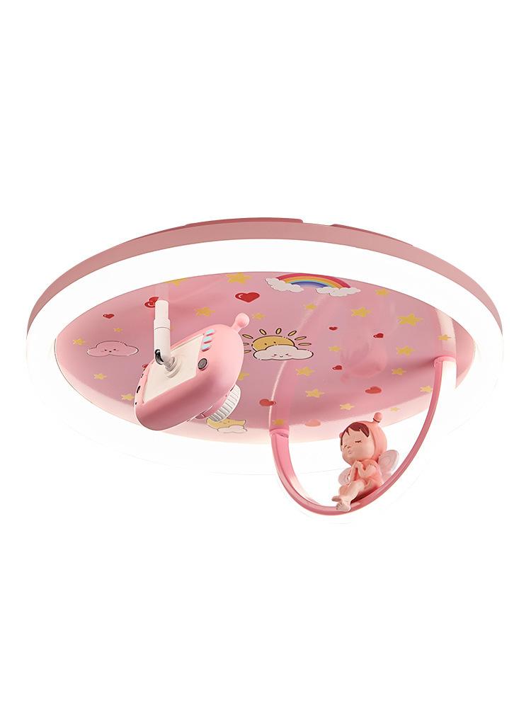 Lampă de tavan cu unicorn pentru cameră prințesă, telecomandă, cu LED, candelabru roz de tavan pentru dormitor, fetiță, copii