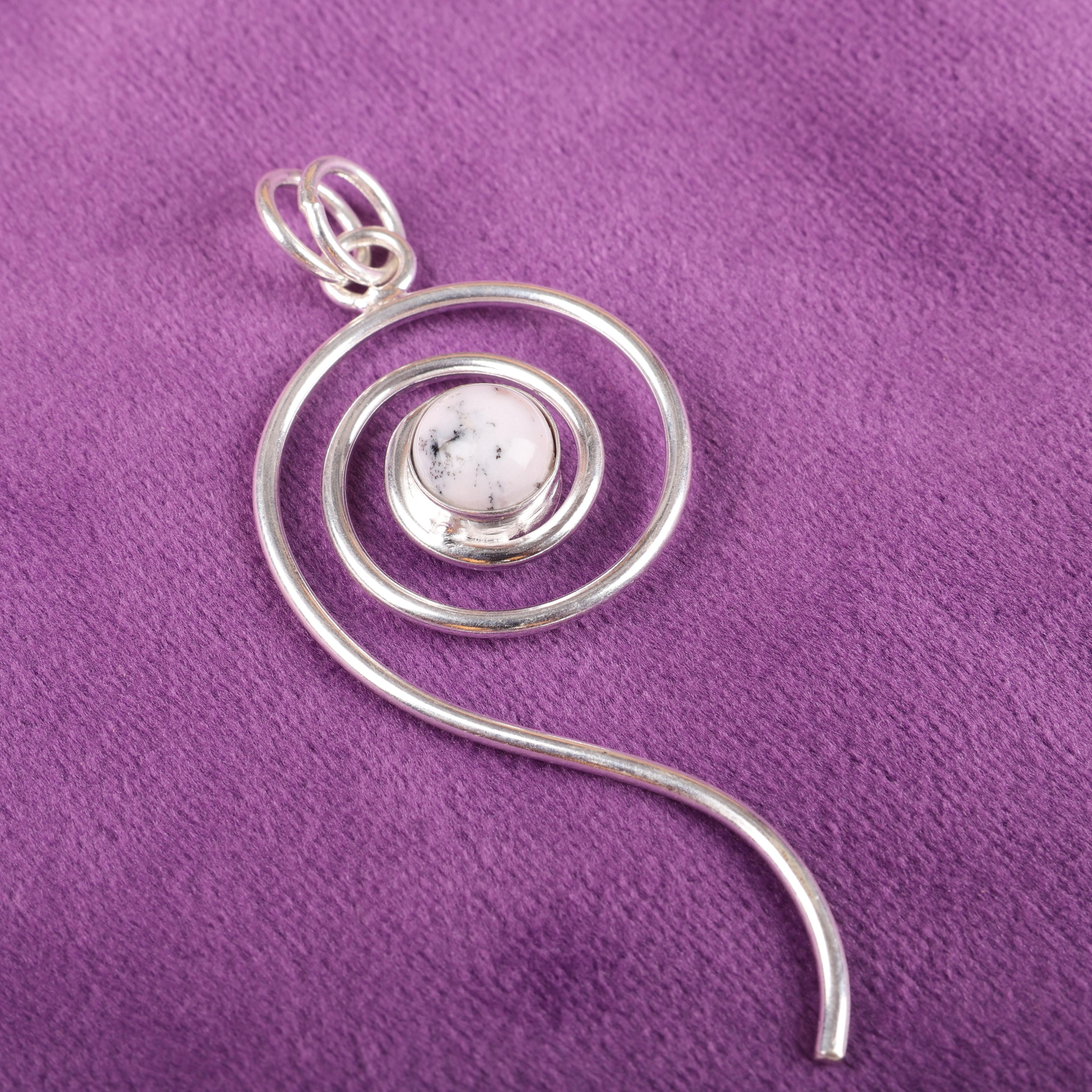 

Кулон с дендритовым опалом, Ювелирное изделие с драгоценным камнем, Кулон из стерлингового серебра 925 пробы, Кулон ручной работы, Подарок для женщин 2.57 Inches белый