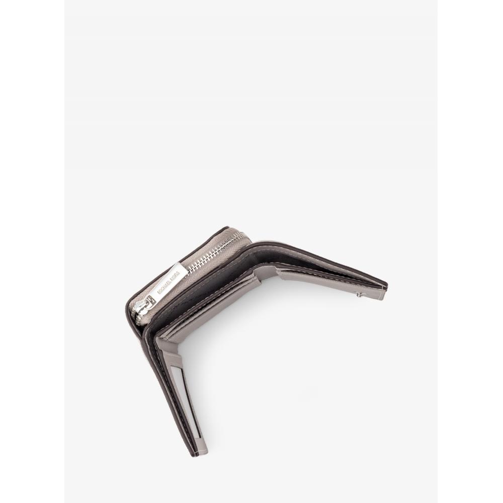 Michael Kors Jet Set Travel Mid Zip Wallet Small 35f3stvz5l35 Pearl Grey