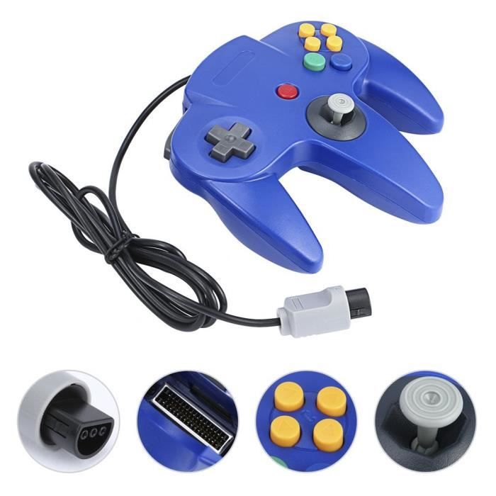 Manette de jeu - Nintendo - N64 - Filaire - Bleu profond - 2 PCS