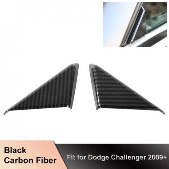 Front Window Triangle Cover Panel Trim Bezels For Dodge Challenger 2009+ Carbon