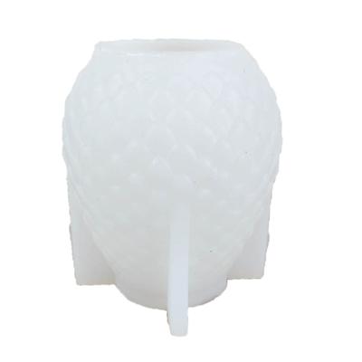 Molde de vaso em formato de abacaxi, suporte para caneta, molde de silicone, recipiente para flores, molde de resina epóxi, ferramenta de decoração para mesa