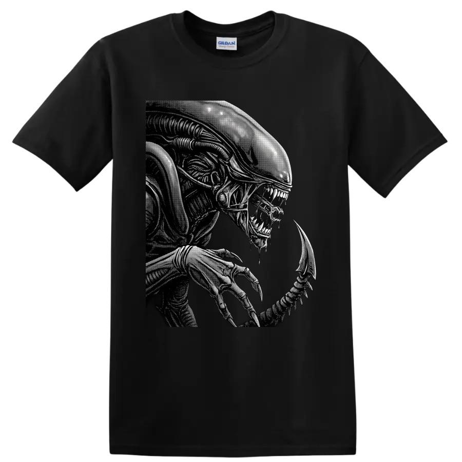 Horror Alien Creature T Shirt Gothic Sci Fi Monster Fang Claw Graphic Art Tee