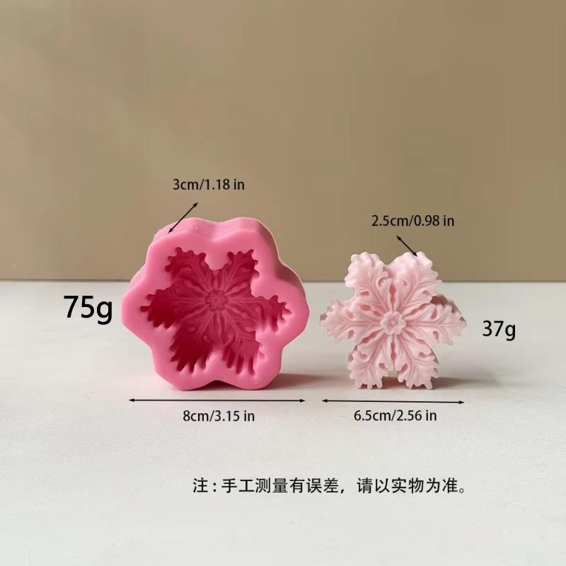 Christmas Snowflake Shaped Silicone Mold Handmade Chocolate Biscuit Cake Decoration Baking Tool DIY Candle Resin Casting Mold