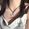 Fashion Clavicle Chain Crystal Crescent Moon Pendant Necklace Chocker Jewelry