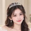 Crystal Rhinestone Bridal Tiara Micro Pave Zircon Crystal Crown Crowns Headpiece  Bridal Party