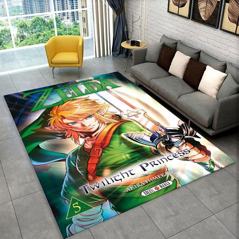 Classic Z-Zelda Cartoon Games Non-Slip Area Rug for Living Room,Bedroom,Playroom,Soft Carpet Floor Mat Home Decor Rug Room