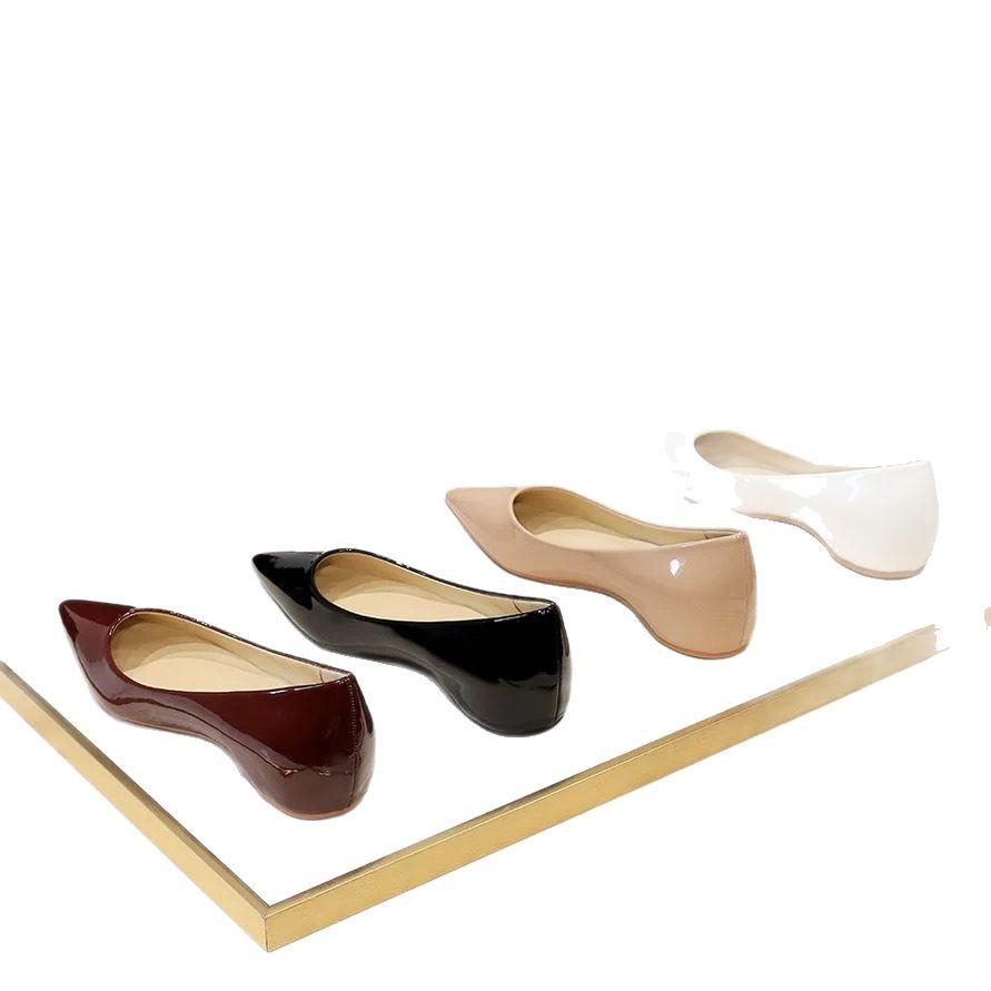 [Star same style | Mute series] Inner increase 2CM patent leather single shoes nude high heels burgundy soft leather commuting