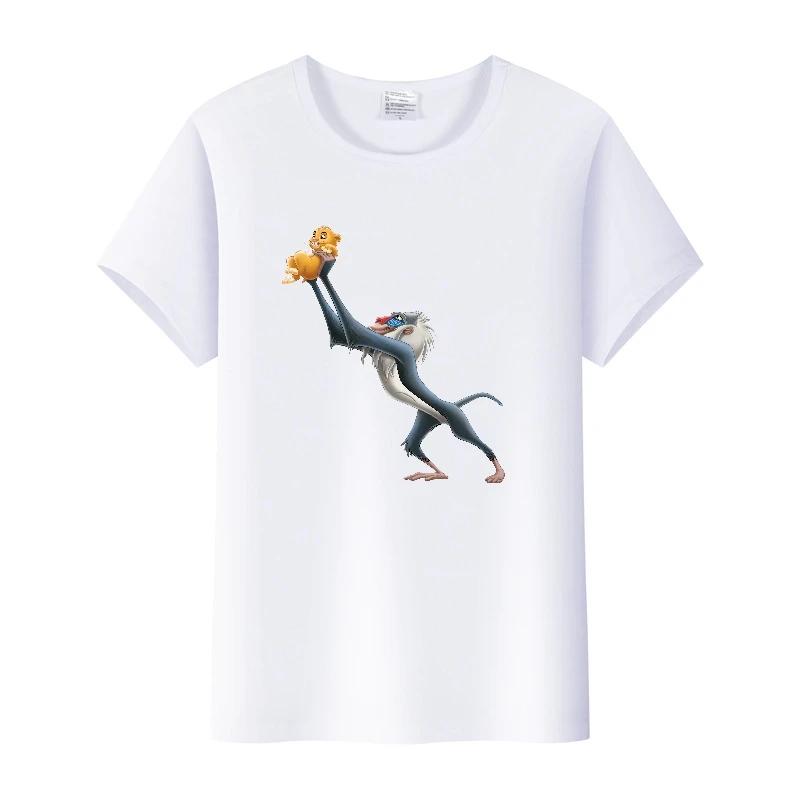 Casual Summer Ladies Blouses Men White Tees Clothes Women 90S Tshirt Oversized Tops Disney Cartoon The Lion King Graphic T-shirt