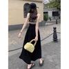 Striped Sleeveless Vest Knitted Dress New Summer Women's Design Sense Waist Cinching Art High-end Feeling Skirt