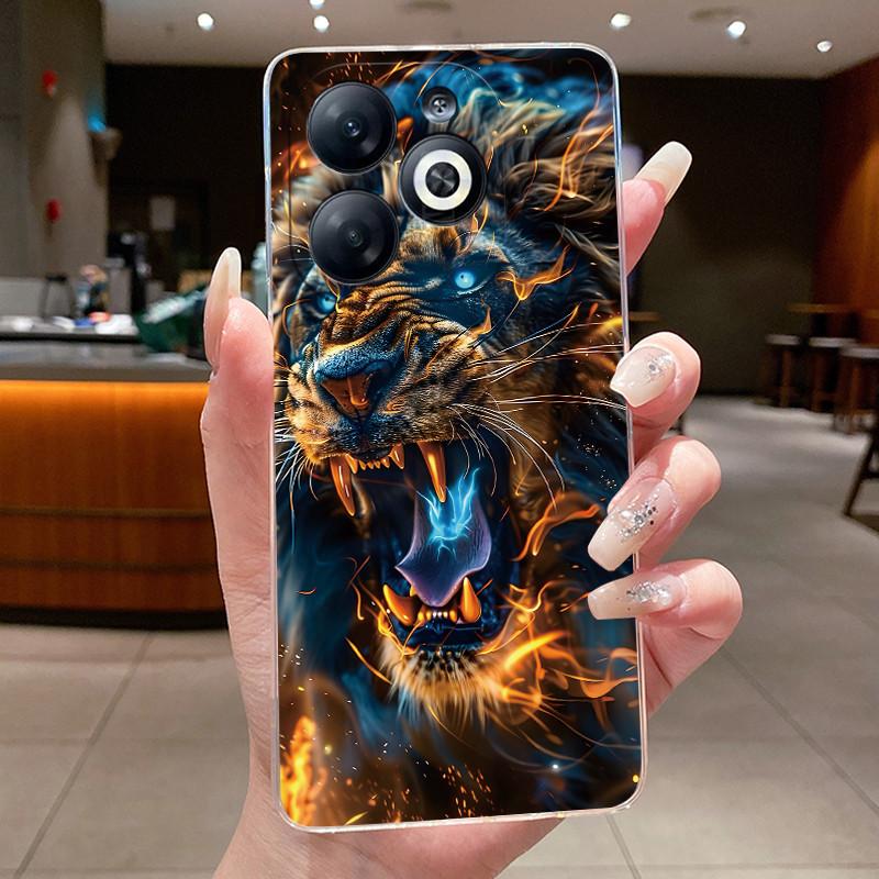 Casing For infinix Smart 8/Smart 8 Pro Luxury Dragon Cute Cool Boys Girls Soft silicone Phone Case Back Cover Transparent Shell