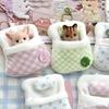 Cute Mini Fluffy Plush Doll Sleeping Bag Plush Doll Bed Soft Sleeping Bag Mini Doll Room Decoration Furniture Doll Accessories