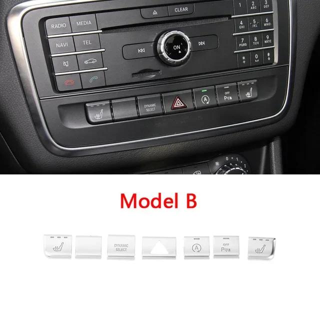 

Наклейка на интерьер автомобиля, декоративная накладка на кнопку CD мультимедиа, подходит для Mercedes Benz GLA X156 CLA C117 A B класса W176 W246 model B