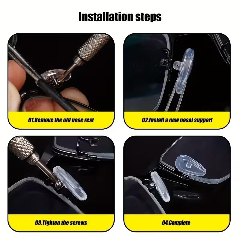20pcs 10Pairs Glasses Nose Pads, Upgraded Soft Silicone Air Cell Glasses Nose Pads Air Oval Silicone Nose Pads for Glasses