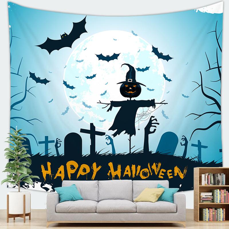 Halloweenthemed backdrop decoration fabric digitalprinted polyester tapestries living rooms bedrooms macrame wall hanging