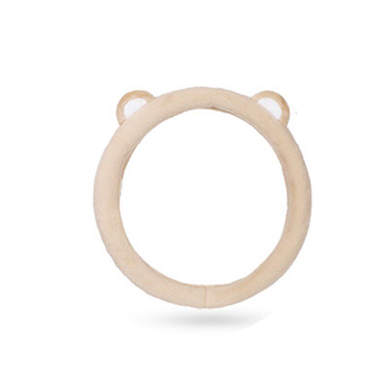 Car Steering Wheel Cover Winter Plush Anti-Freeze Warm Car Steering Wheel Cover Rabbit Ear V-Shaped Car Steering Wheel Cover Bear Ears Steering Wheel Cover [Yellow]