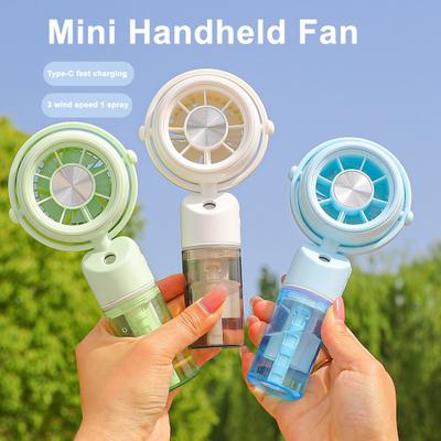 Misting Handheld Fan with USB Charging Portable Mini Cooling Fan with Water Spray 3 Speeds Desktop Fan for Outdoor Office Summer Travel