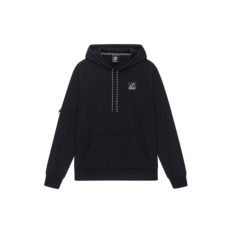 

New Balance Solid Color Loose Fit Hoodie Men Tops Black AMT13514-BK