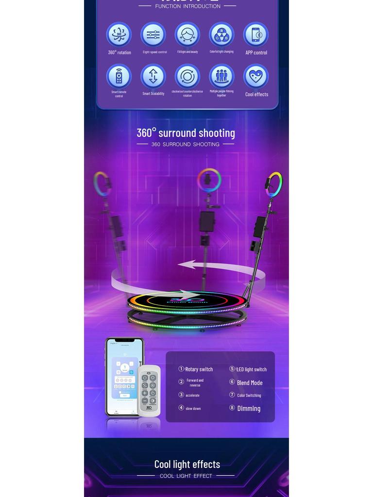 360-Degree Photo Booth: Selfie Platform for Surround Video & Photography