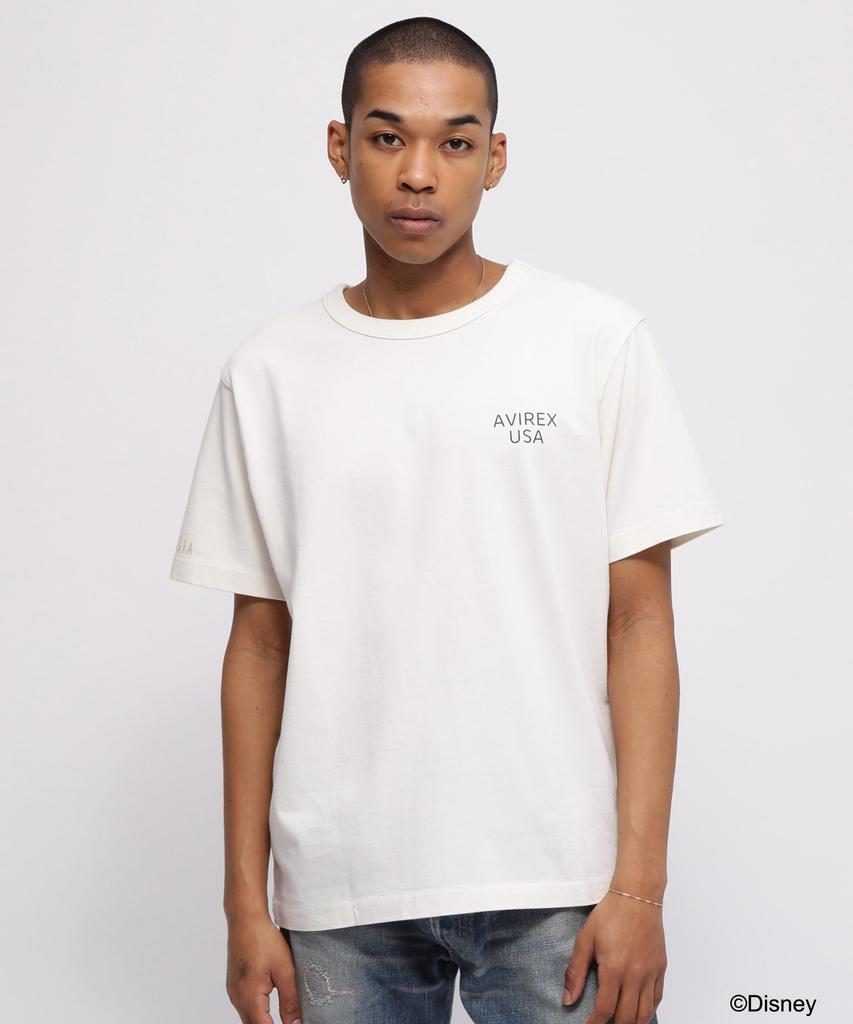 Avirex Disney Collection FANTASIA MICKEY MOUSE BROOM Size T-SHIRT, Men's, L, 033, Off-White, 783-5234022