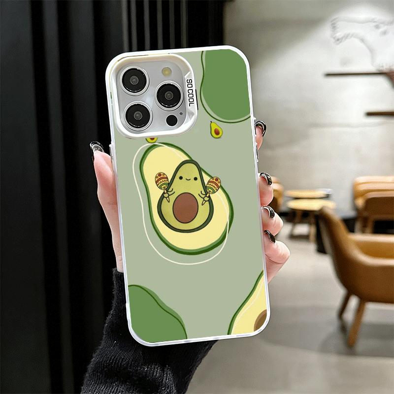 Cartoon Cute Avocado Soft Phone Case for iPhone 15 16 17 Pro Max 17Air 16E 14 Plus 13 12 Mini Shockproof Cover Back Shell