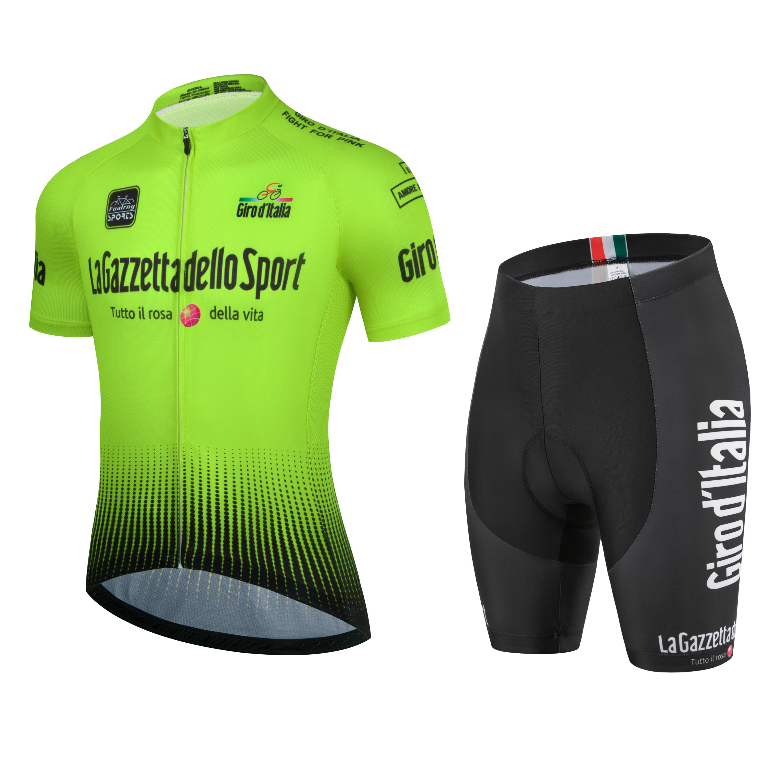 

Tour De Giro D ITALIA Літній велосипедний одяг з короткими рукавами Комплект трикотажу для велосипедного спорту Дорожній велосипед Велосипедний одяг Комплект трикотажу Спортивний одяг L