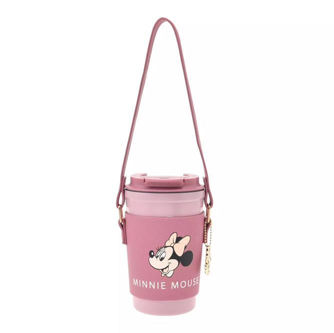 Disney Minnie Mouse Tumbler Stainless Steel with Holder and Charm, Colors NEW