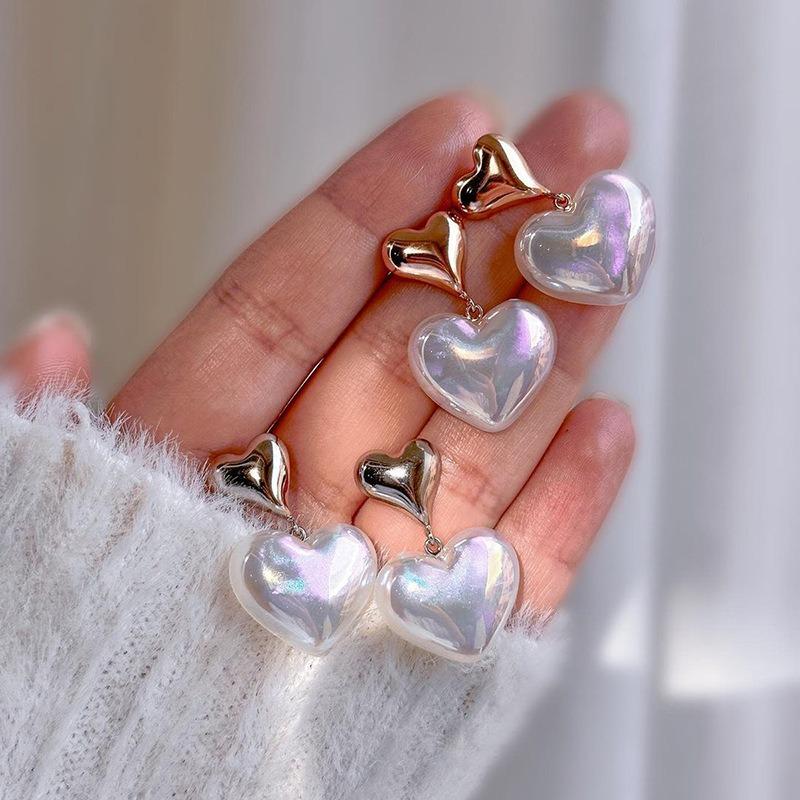 Love Earrings Jewelry Fashion Versatile Alloy Earrings Niche Light Luxury Acrylic Stud Earrings Women