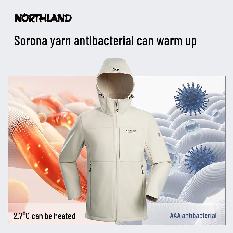 Nuoshilan Men's Outdoor 3-Proof Fleece Softshell Hiking Jacket