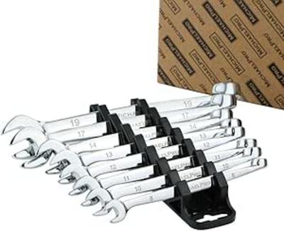 MichaelPro 8 Piece Metric Wrench Set Chrome Vanadium Steel Ergonomic Spiral Grip Unique Angle Design