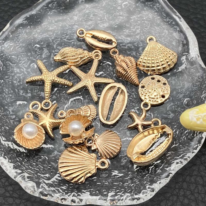 20-100pcs Ocean Zinc Alloy Pendants DIY Handmade Jewelry Accessories Sea Star Conch Turtle Jewelry Pendant Material Package