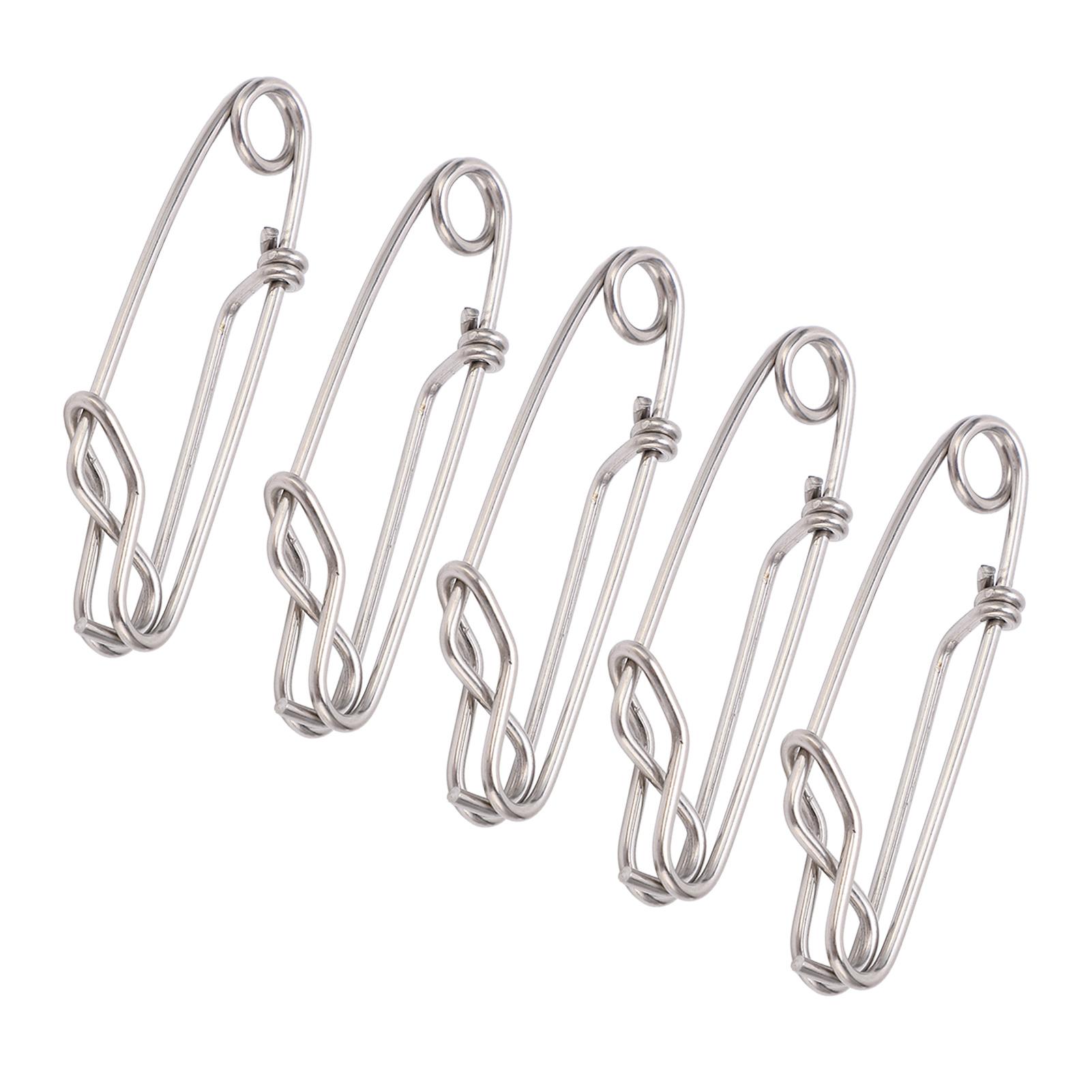 

Набор из 5 шт. Удлиненный зажим с защелкой, устойчивый к коррозии, для поводка с поплавком, тунцовый зажим для морской рыбалки 1,8x60 мм