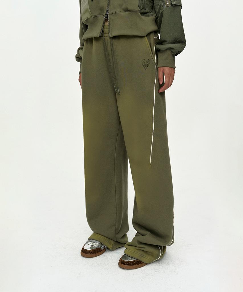 ADSB ANDERSSON BELL Unisex Piping Line Dyed Sweat Pants Apa875U(Khaki)