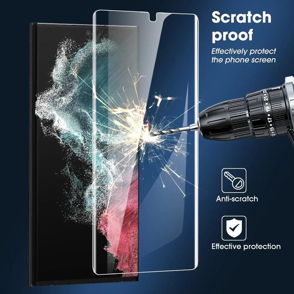 Glass For Samsung Galaxy S24 Ultra Plus 2025 HD Clear Screen Protectors 9H Tempered Glass Support Fingerprint Unlock For S24U