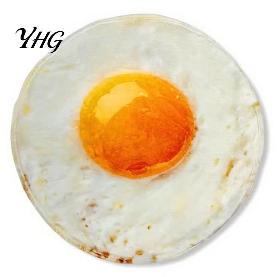 Funny Gift for Kids Round Food Blanket, Realistic Themed Throw 59 Inch Novelty Waffle Pizza Fun Blanket Movie Night Burrito Donut Wrap, Soft Cozy Home
