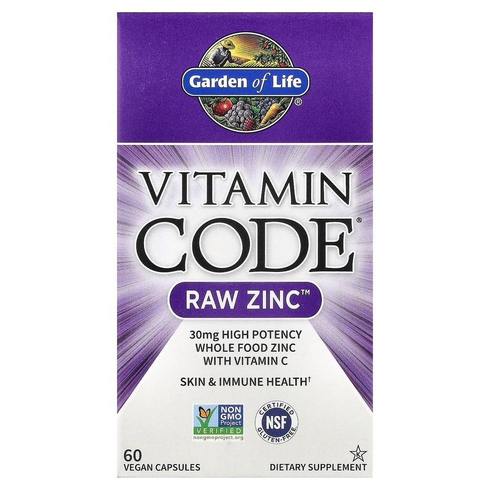 Garden Life Vitamin Code Raw Zinc 30mg 60 Tablets 1 Pcs