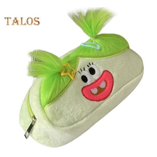 

Забавный пенал для жареных волос, пенал для кукол с длинными волосами, вместительная коробка-органайзер на молнии, сумка для хранения, органайзер для канцелярских принадлежностей зелёный