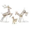 3-Piece Light Up Deer Family Set of 3, Lighted Reindeer Christmas Decorations Outdoor with 200 LED Lights, Brown