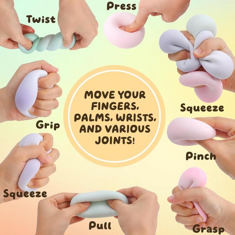 Texture Squishies Palline Antistress con Pompa ad Aria Modellabile Sfera Glutinosa a Vuoto per Sollievo dallo Stress Giocattoli Fidget da Spremere Gadget per Feste