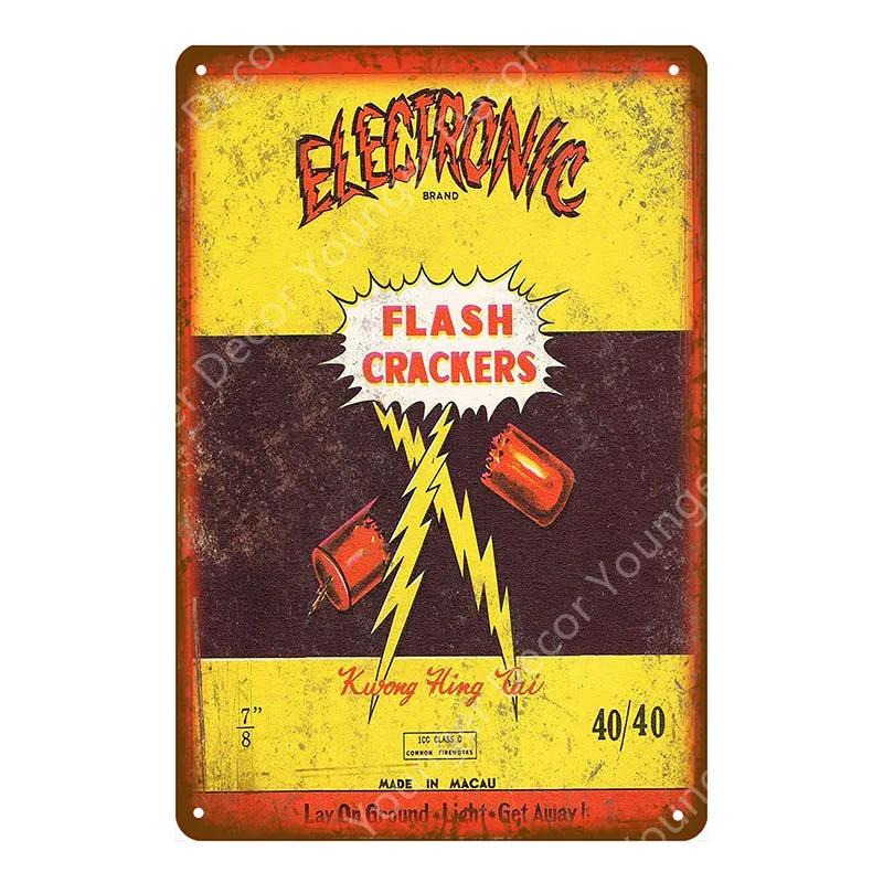 Decorazione Circo Retro Vintage Fuochi d'Artificio Poster Metallico Decorazione Festival di Natale Pittura Arte da Parete Targhe Segni Caccia Bombardiere Jet YI-101