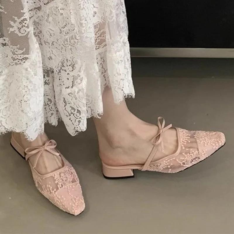 Fashion Women Mid Heels Slippers Summer Elegant Dress Shoes Slingback Walking Cozy Woman Pumps 2025 Designer Casual Women’s Zapatillas