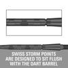 Target Darts Swiss Storm ONYX dart points (set of 3) 26mm/30mm/35mm silver/gold/black replacement steel dart points (35mm, black)