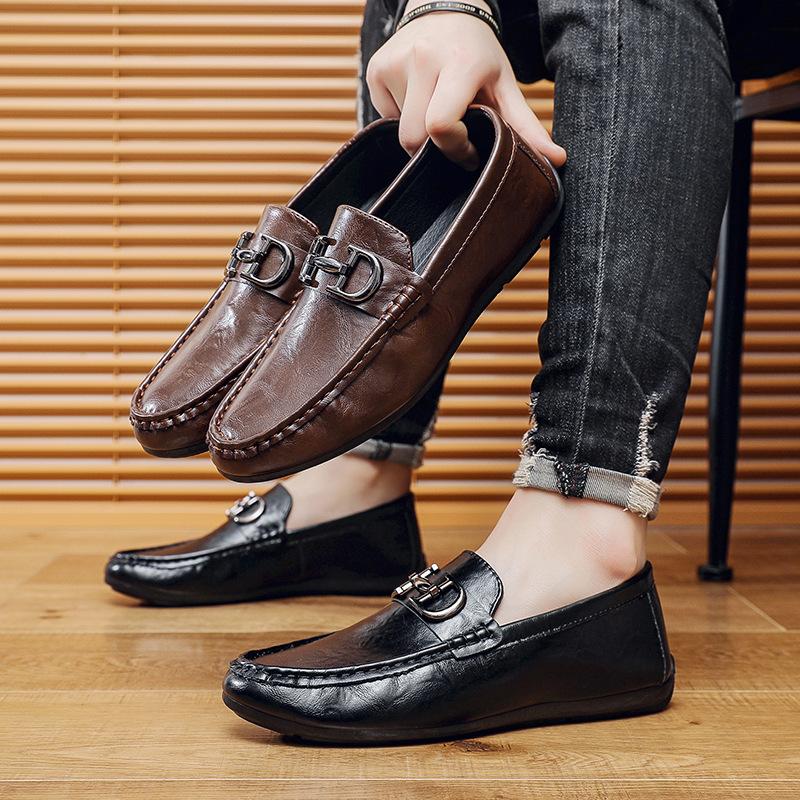Doudou Shoes Men's High-end New Men's Business Casual Leather Shoes One Pedal Sleeve Lazy Loafers Live Men's Shoes