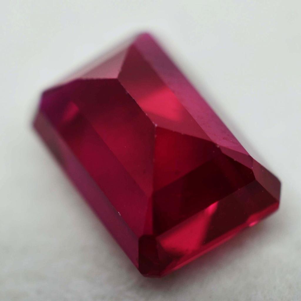 Natural Red Ruby Loose Gemstone 8.38 Ct Dark Emerald Shape for Jewelry Making and Gem Collections